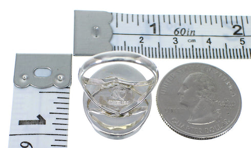 Southwestern Sterling Silver Turquoise Inlay Ring Size 5-1/4 WX59117